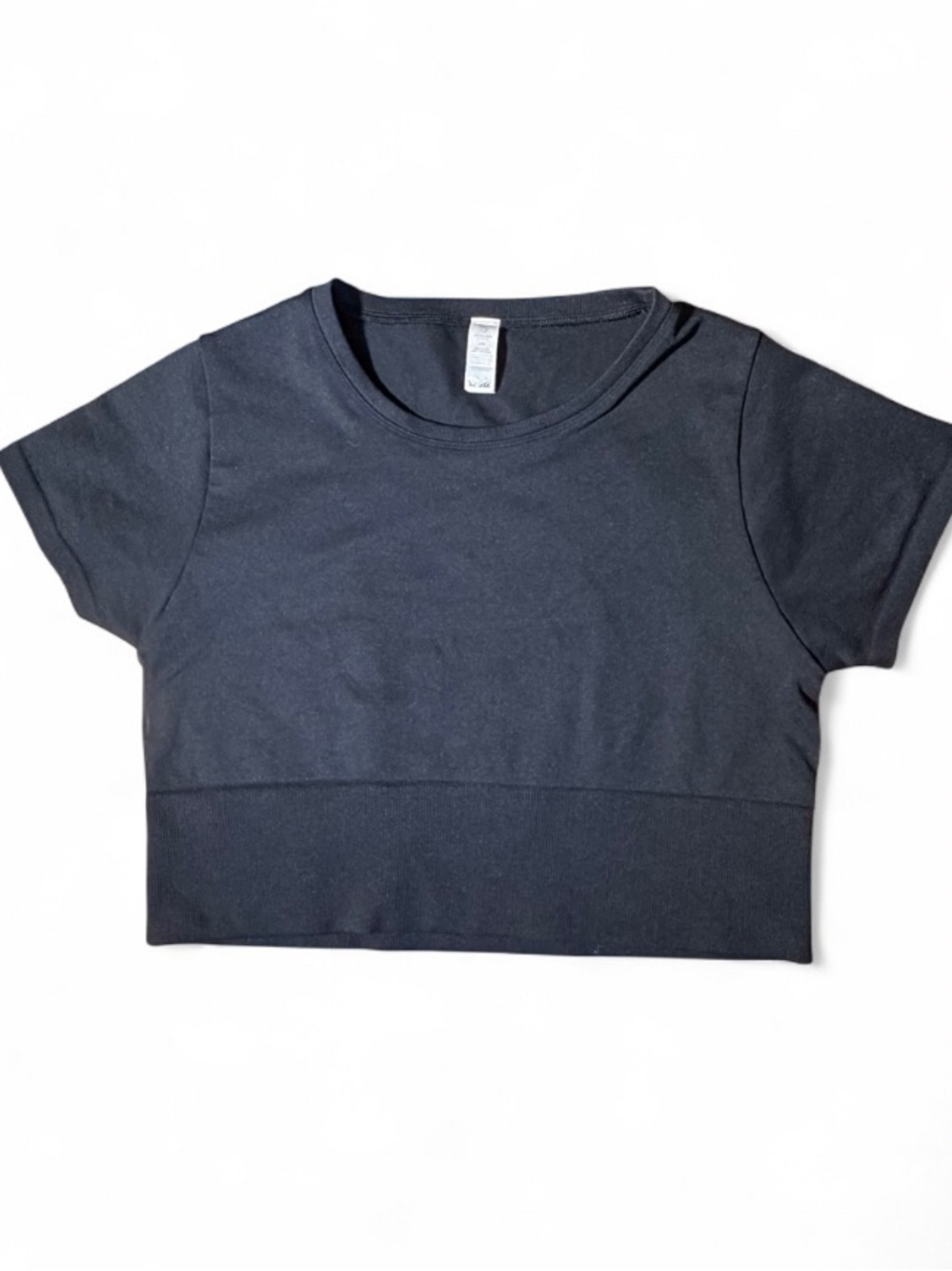 OFFLINE by Aerie Sidewalk Seamless Cropped T-Shirt | Black | Size Large - Picture 3 of 5